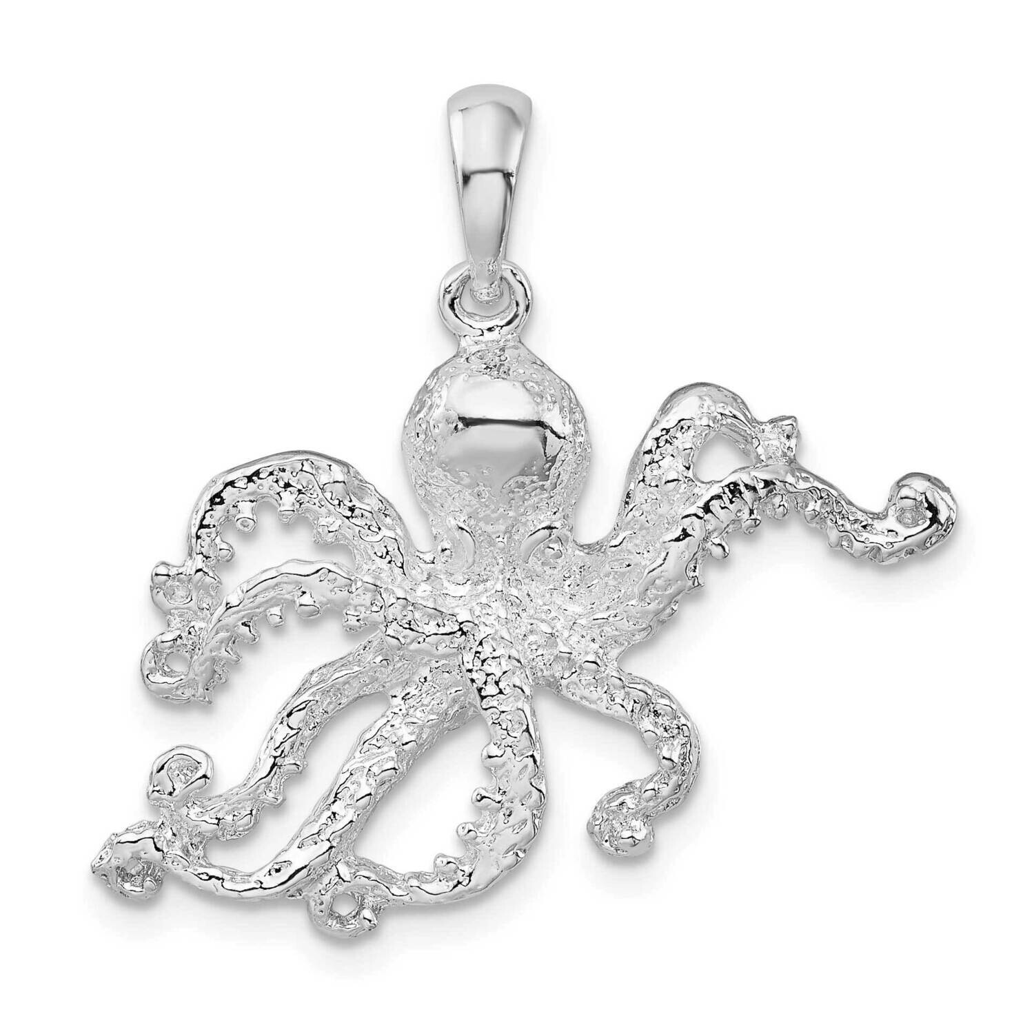 Textured Octopus Pendant Sterling Silver Polished QC9988, MPN: QC9988, 637218153961