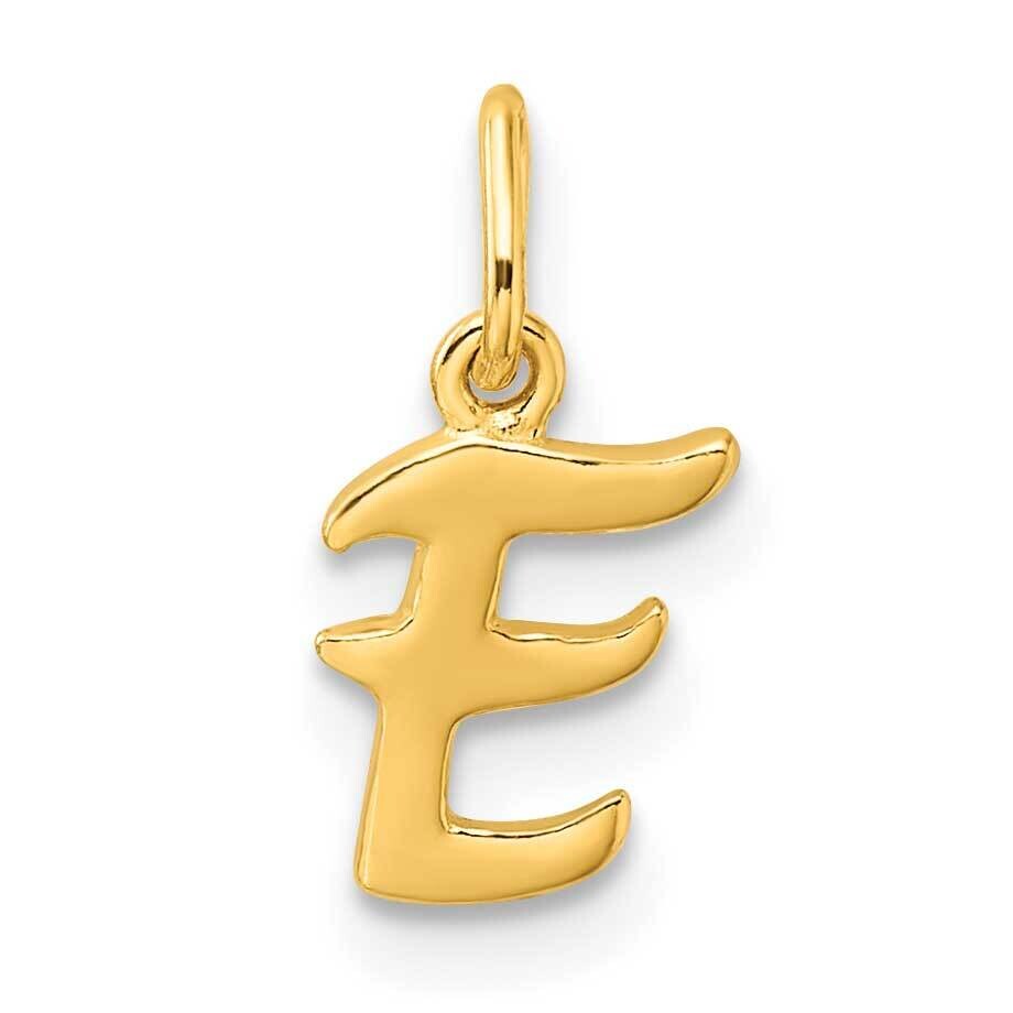 Gold-Tone Polished Letter E Initial Charm Sterling Silver QC6511EGP, MPN: QC6511EGP,