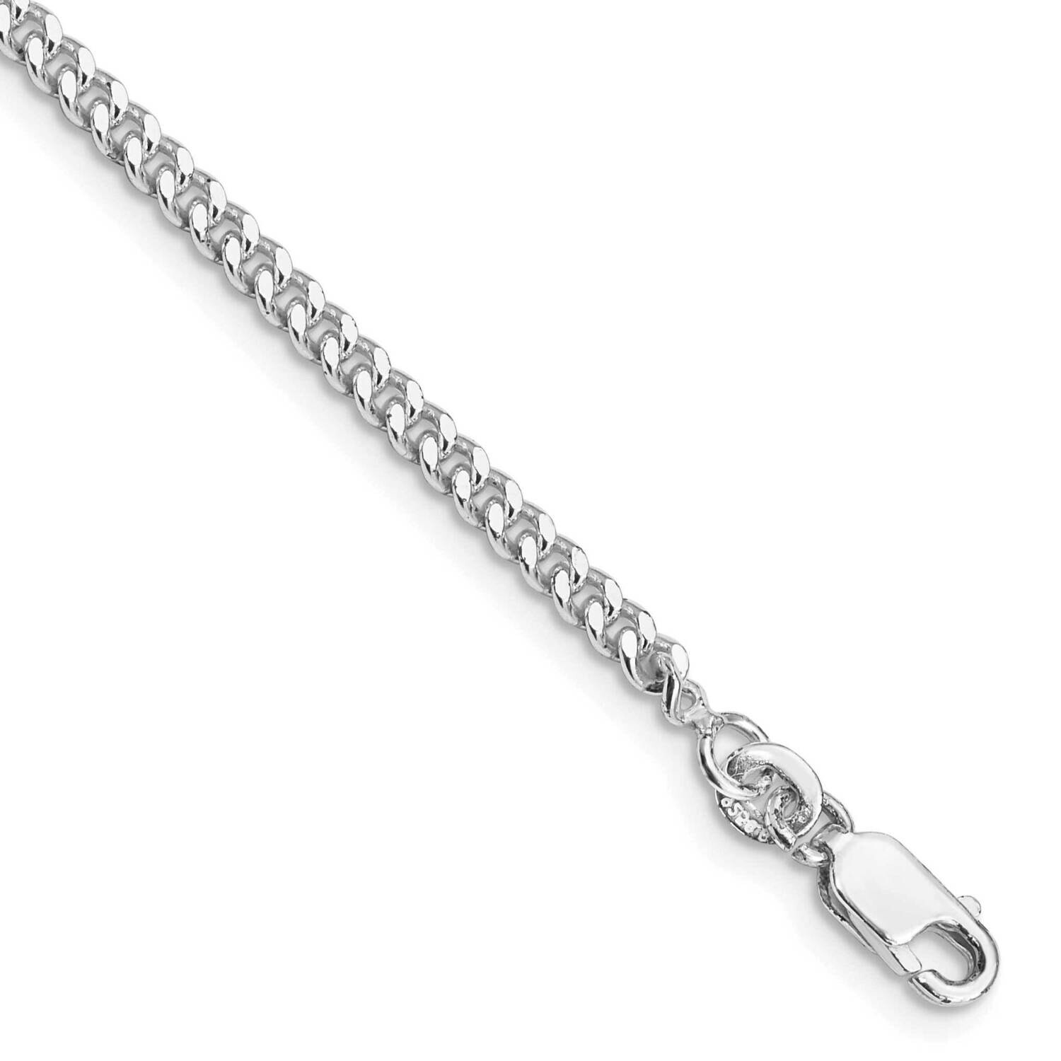 3mm Curb Chain 7 Inch Sterling Silver Rhodium-Plated QCB080R-7, MPN: QCB080R-7,