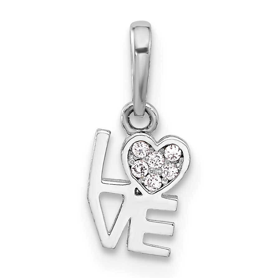 CZ Love Pendant Sterling Silver Rhodium-Plated QC11297, MPN: QC11297,