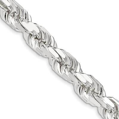 9.5mm Diamond-Cut Rope Chain 22 Inch Sterling Silver QDC200-22, MPN: QDC200-22,