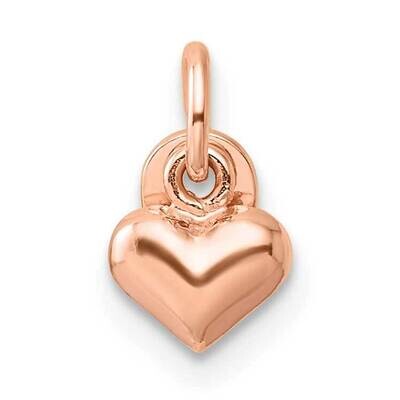 Rose-Tone Polished Puffed Heart Pendant Sterling Silver QC8465RP, MPN: QC8465RP,