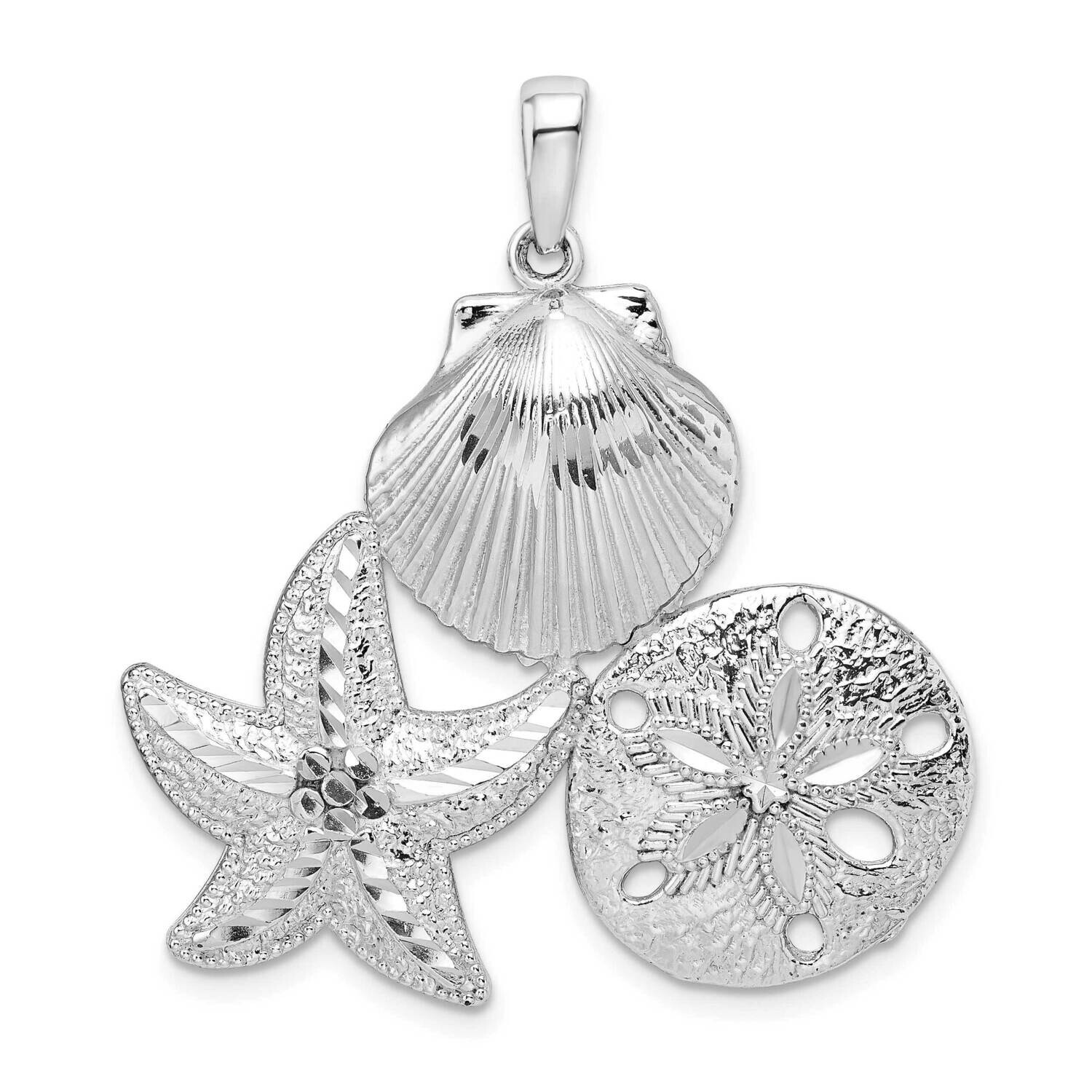 Diamond-Cut Sea Life Pendant Sterling Silver Polished QC9817, MPN: QC9817, 637218158652