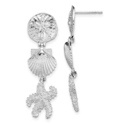 Sea Life Dangle Post Earrings Sterling Silver Polished QE15476, MPN: QE15476, 637218156443