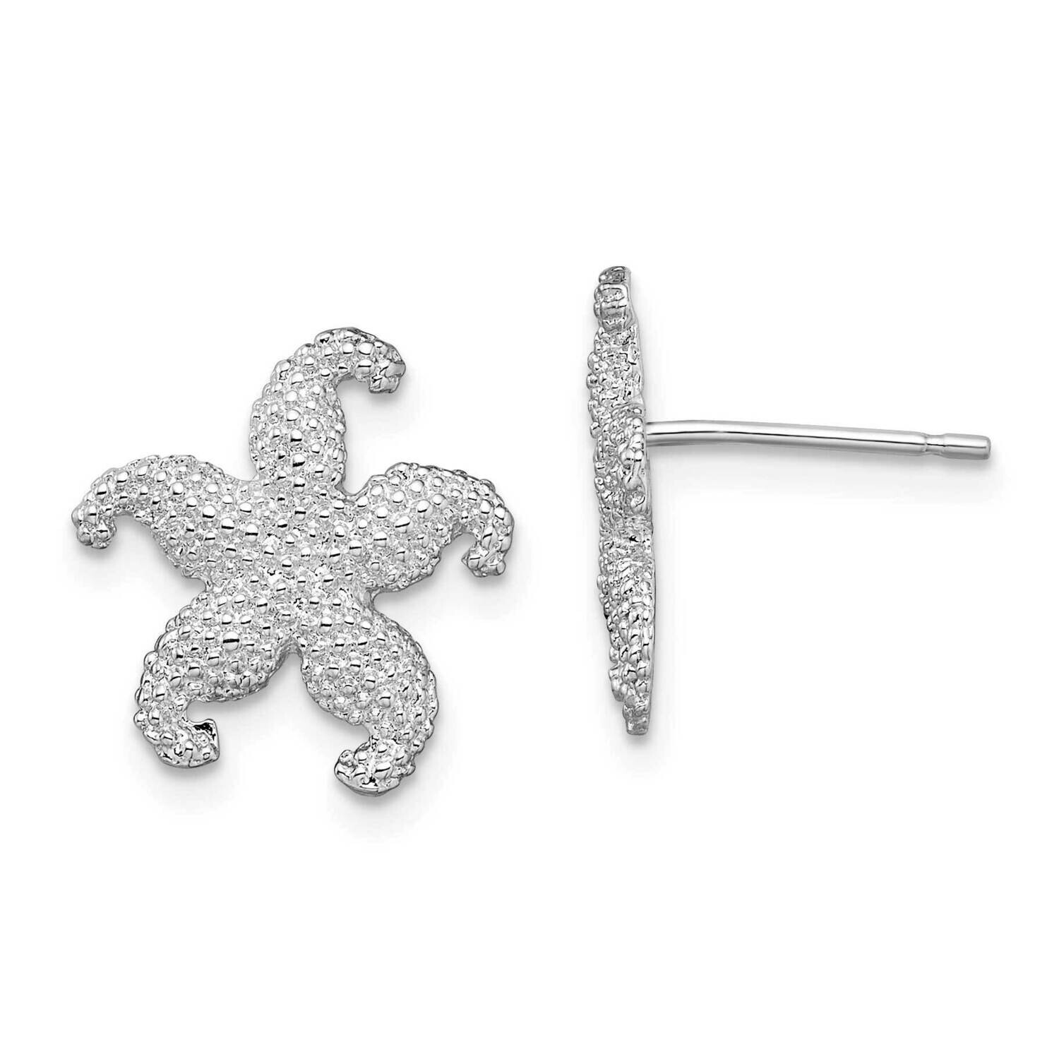 Starfish Post Earrings Sterling Silver Polished QE15478, MPN: QE15478, 637218159895