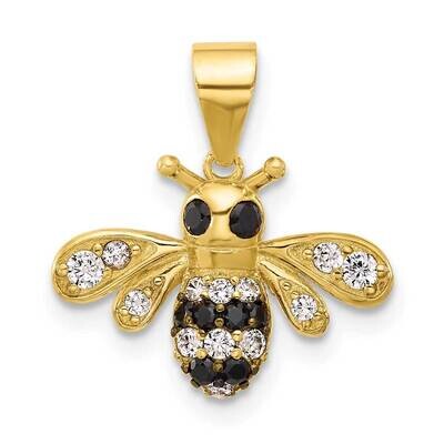 Gold-Tone Black Rhodium-Plated Bee CZ Pendant Sterling Silver QC11327GP by Men&#39;s Jewelry and Access…