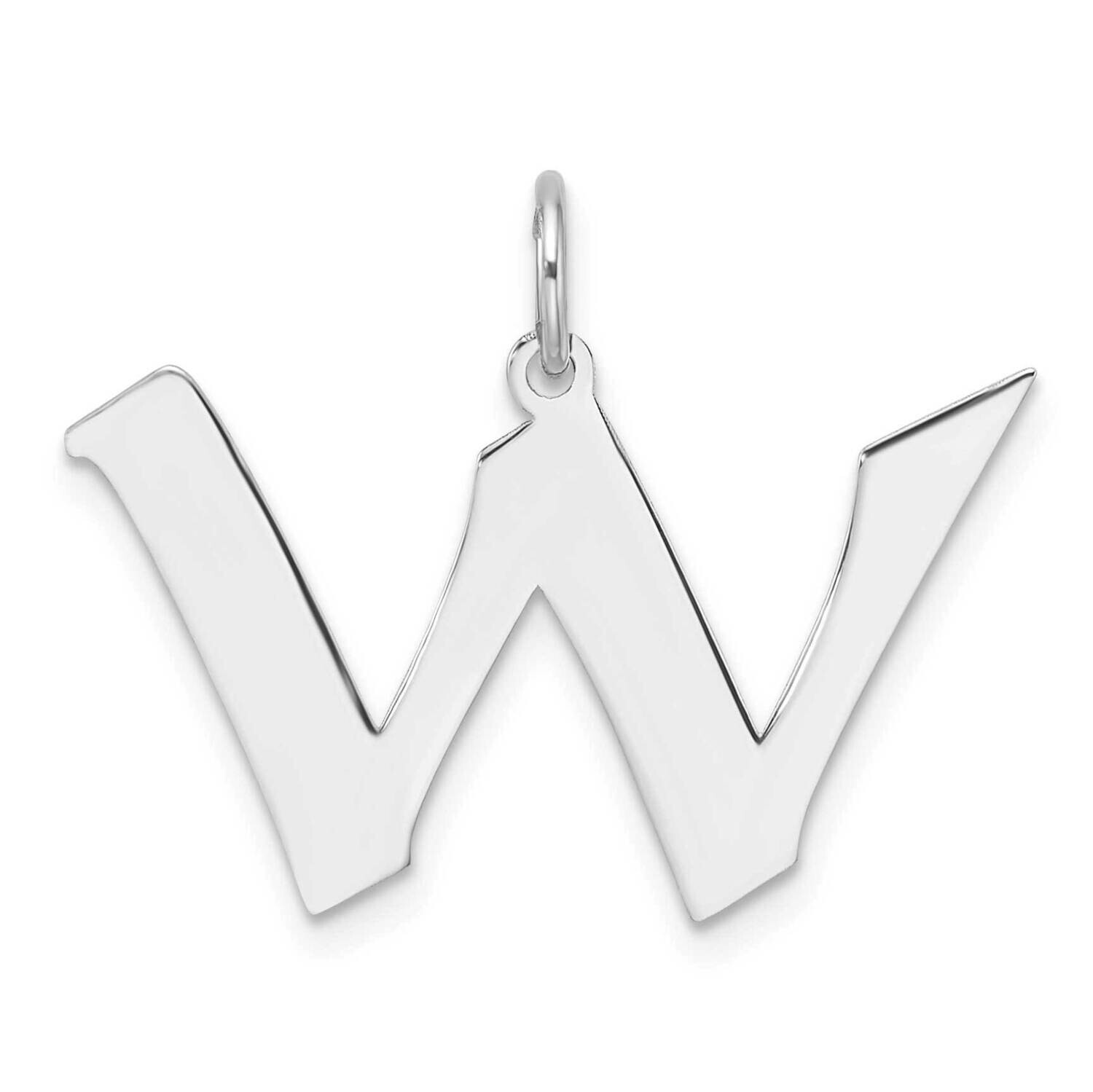 Small Artisan Block Letter W Initial Charm Sterling Silver Rhodium-Plated QC11256W, MPN: QC11256W,