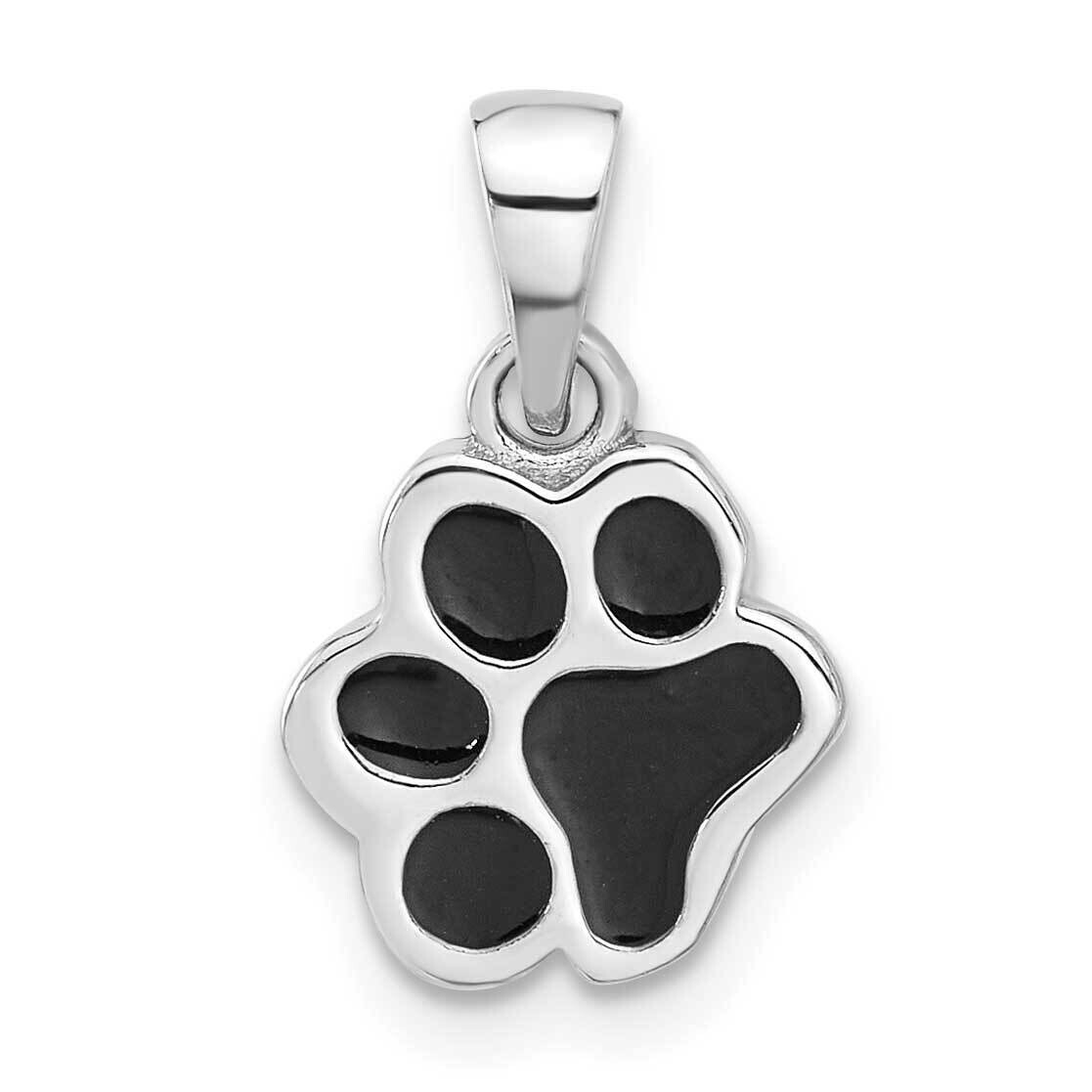 Enameled Dog Paw Pendant Sterling Silver Rhodium-Plated QC11343 by Men&#39;s Jewelry and Accessories, M…