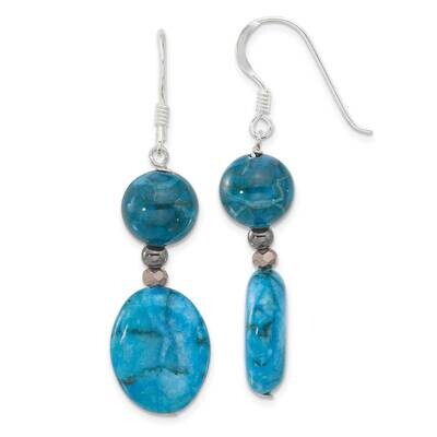 Hematite Howlite Jasper Crystal Earrings Sterling Silver QE16679, MPN: QE16679,