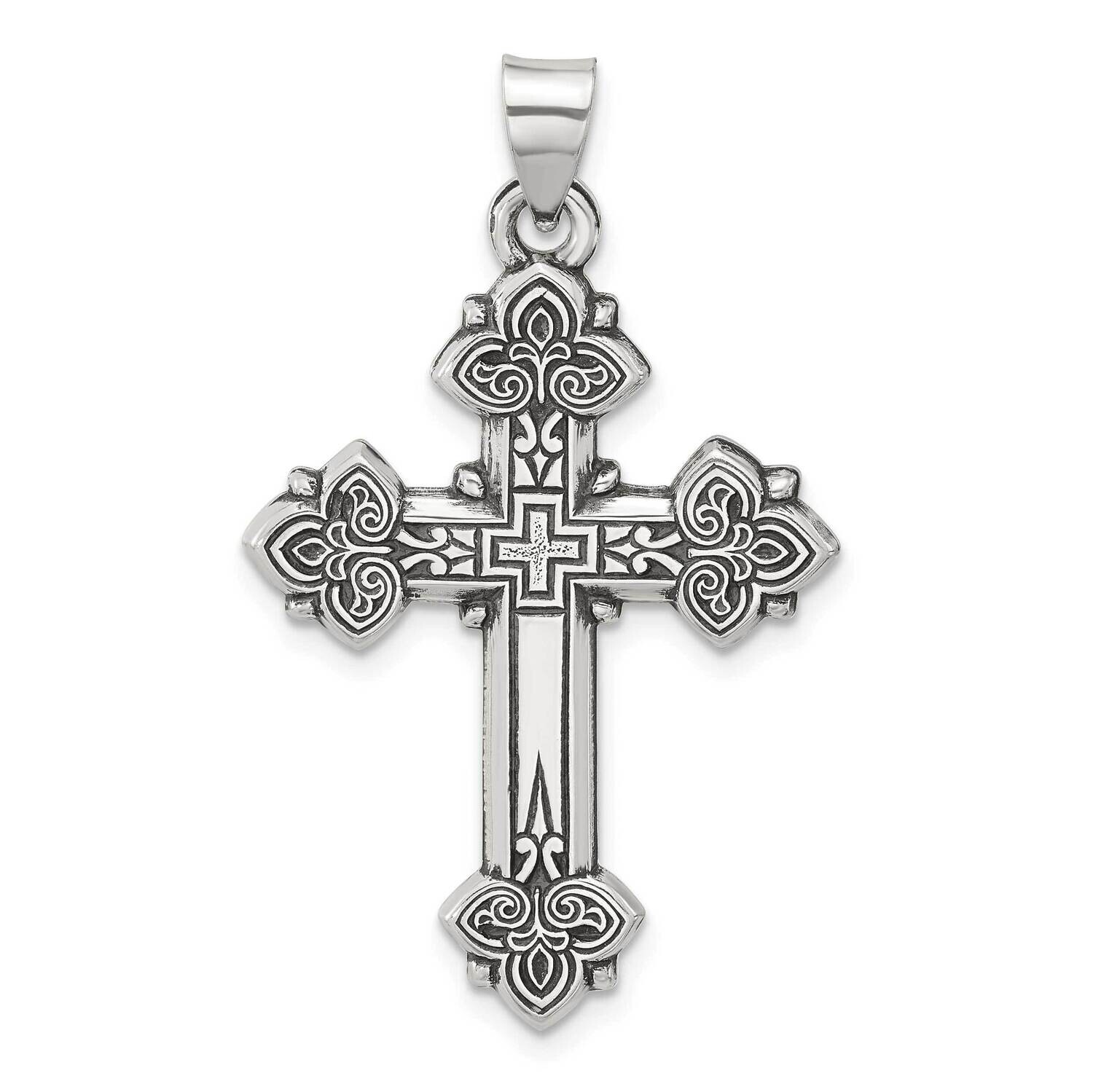 Antiqued Solid Budded Cross Pendant Sterling Silver QC11412 by Men&#39;s Jewelry and Accessories, MPN: …