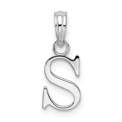 Polished Block Initial -S- Pendant Sterling Silver Rhodium-Plated QC9792S, MPN: QC9792S, 6372181822…