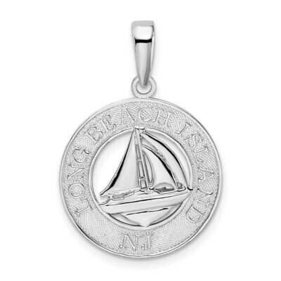 Long Beach Island,Nj Sailboat Pendant Sterling Silver Polished QC9971, MPN: QC9971, 637218152124