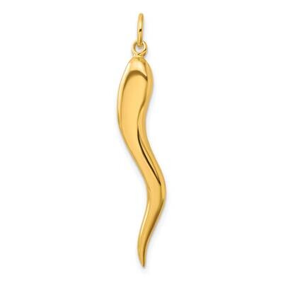 Gold-Tone Polished Italian Horn Pendant Sterling Silver QC264GP by Men&#39;s Jewelry and Accessories, M…