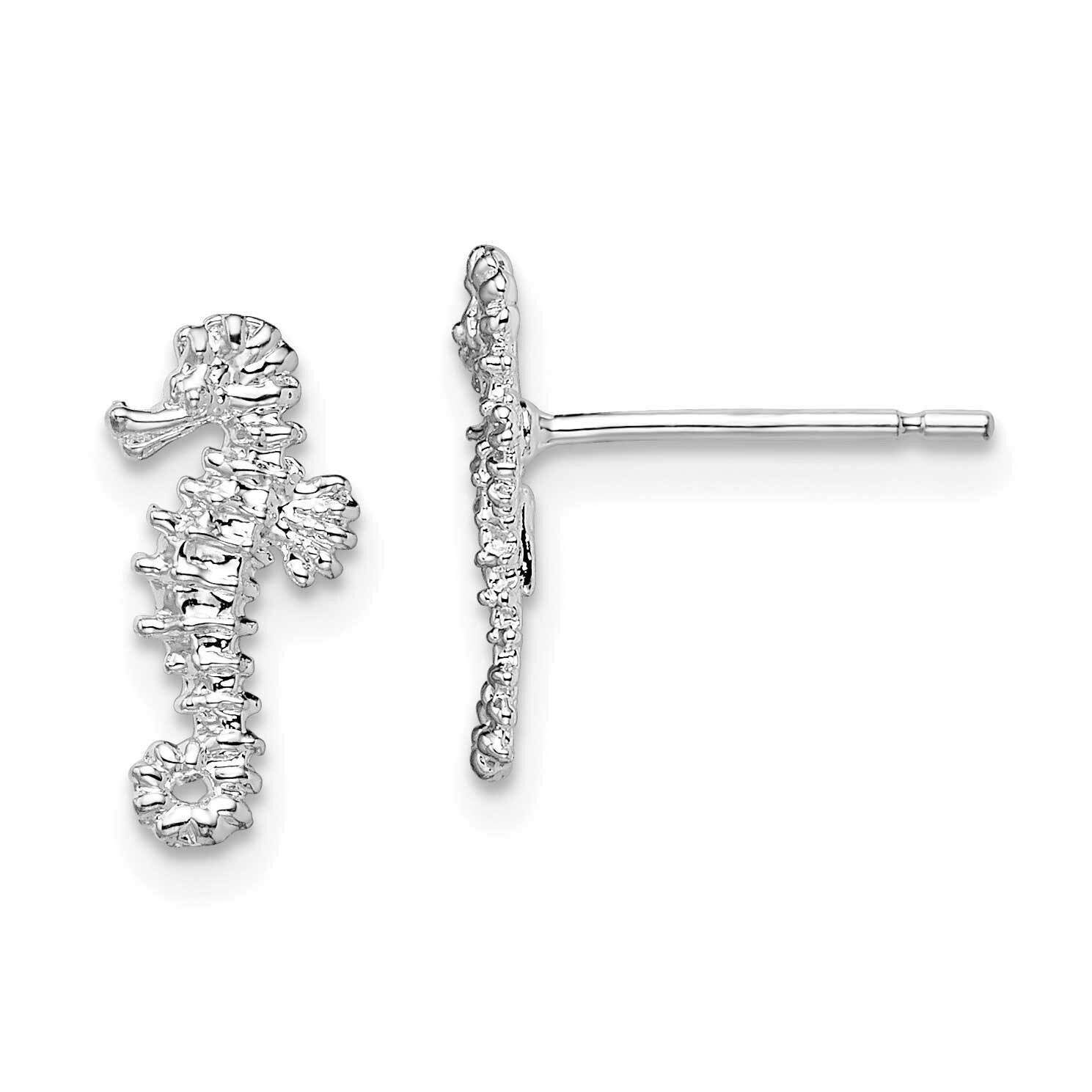 Mini Seahorse Post Earrings Sterling Silver Polished QE15493, MPN: QE15493, 637218167722