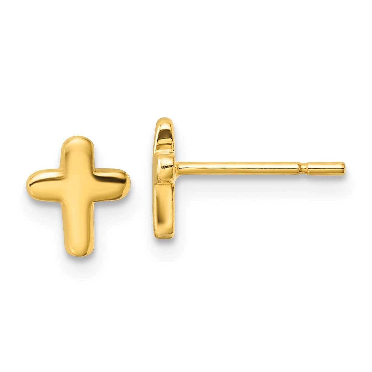 Gold-Tone Polished Cross Post Earrings Sterling Silver QE16571GP, MPN: QE16571GP,