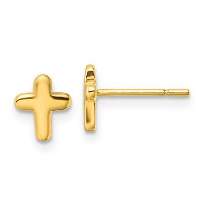 Gold-Tone Polished Cross Post Earrings Sterling Silver QE16571GP, MPN: QE16571GP,