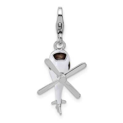 Amore La Vita Rh-Plated Enameled 3-D Moveable Helicopter Charm Sterling Silver QCC1304, MPN: QCC130…