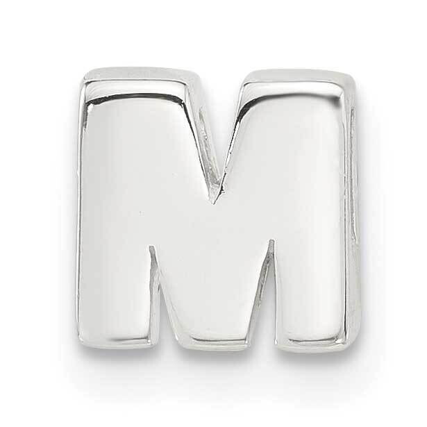 E-Coated Letter M Slide Charm Sterling Silver QC11488M, MPN: QC11488M,