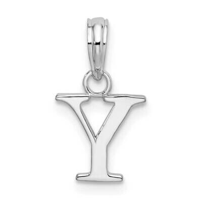 Polished Block Initial -Y- Pendant Sterling Silver Rhodium-Plated QC9792Y, MPN: QC9792Y, 6372181822…
