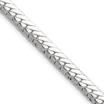6.25mm Double Oval Flat Chain 22 Inch Sterling Silver Polished QDOF120-22, MPN: QDOF120-22,