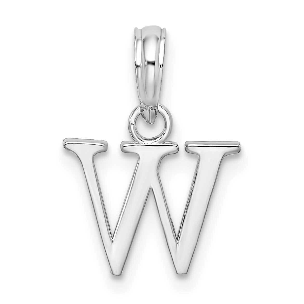 Polished Block Initial -W- Pendant Sterling Silver Rhodium-Plated QC9792W, MPN: QC9792W, 6372181822…