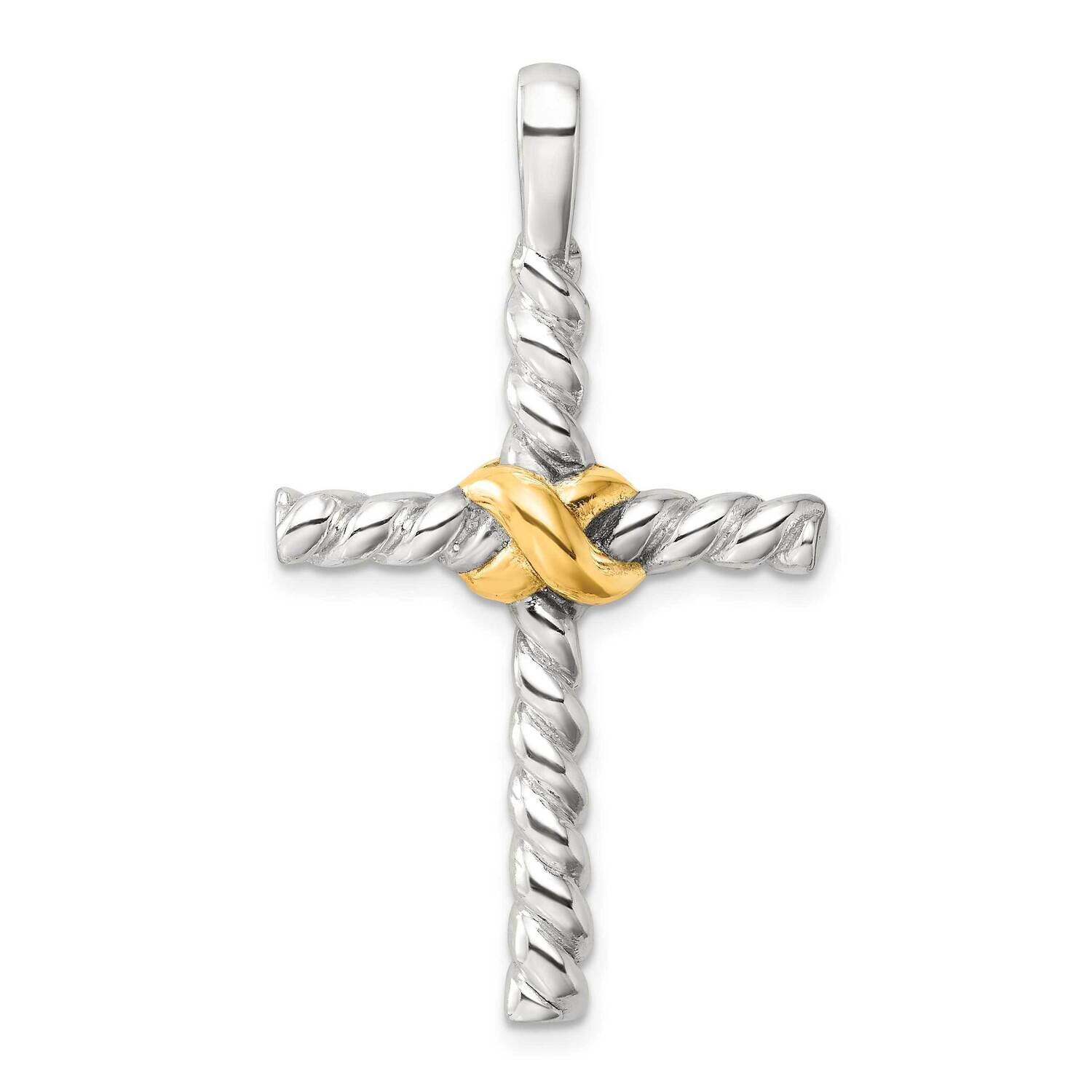 Gold-Tone Polished Cross Pendant Sterling Silver QC11399, MPN: QC11399,