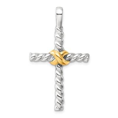 Gold-Tone Polished Cross Pendant Sterling Silver QC11399, MPN: QC11399,
