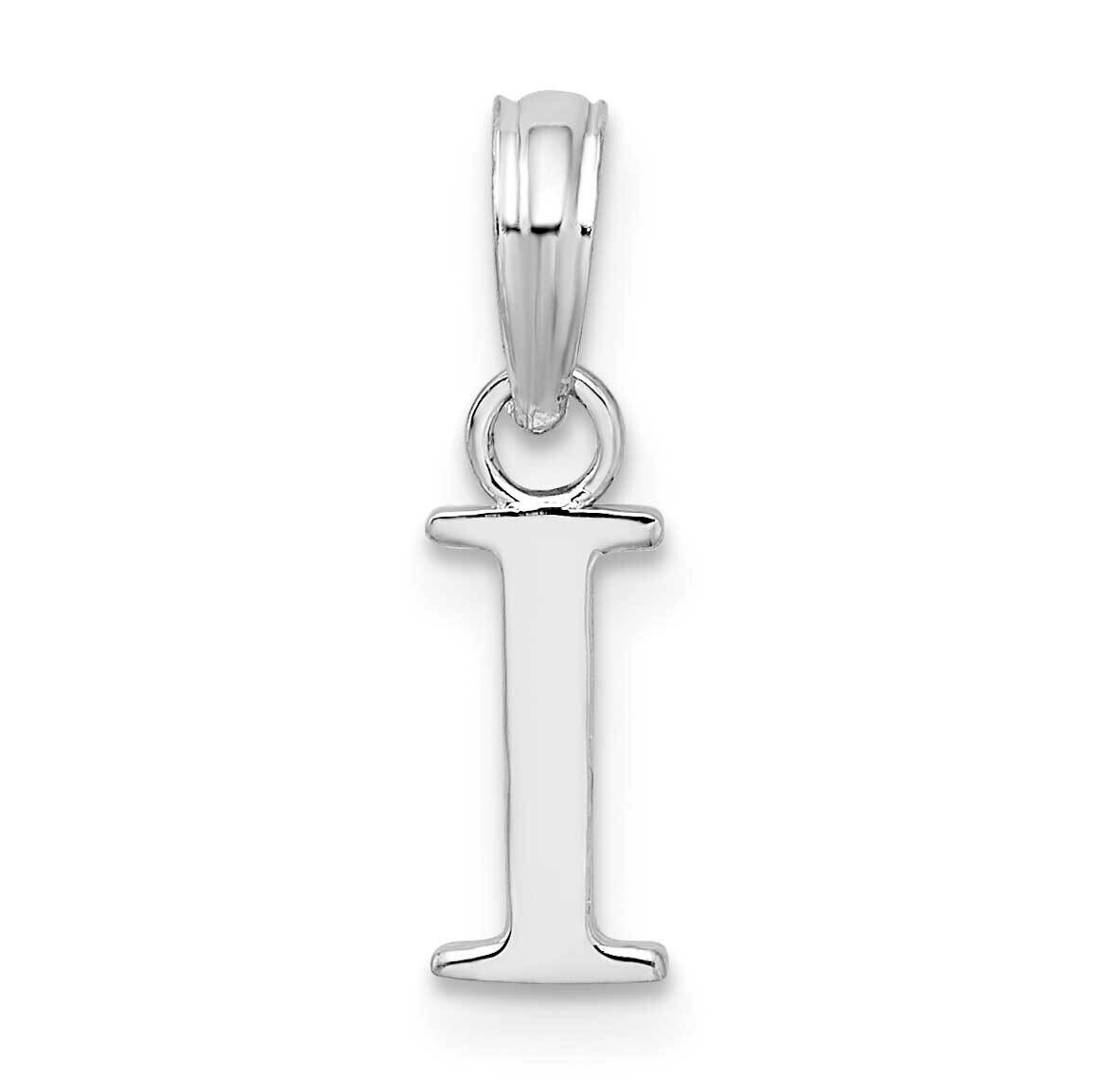 Polished Block Initial -I- Pendant Sterling Silver Rhodium-Plated QC9792I