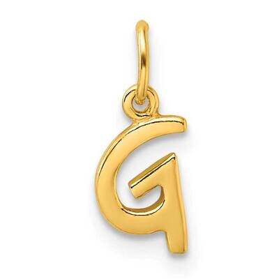 Gold-Tone Polished Letter G Initial Charm Sterling Silver QC6511GGP, MPN: QC6511GGP,