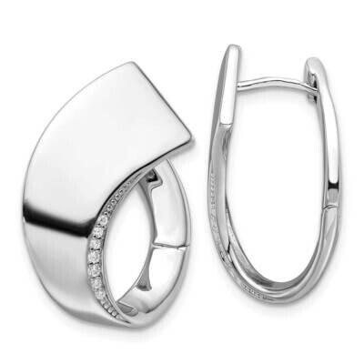 Polished Fancy CZ Hoop Earrings Sterling Silver Rhodium-Plated QE17173, MPN: QE17173,