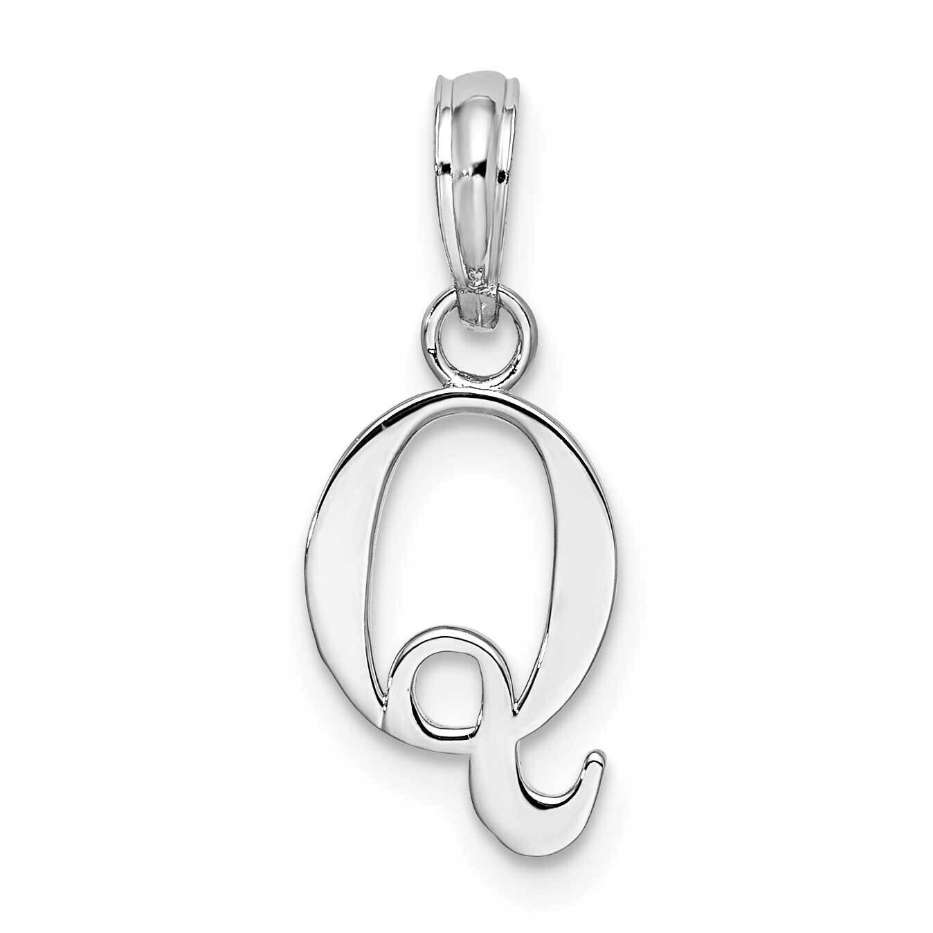 Polished Block Initial -Q- Pendant Sterling Silver Rhodium-Plated QC9792Q, MPN: QC9792Q, 6372181822…