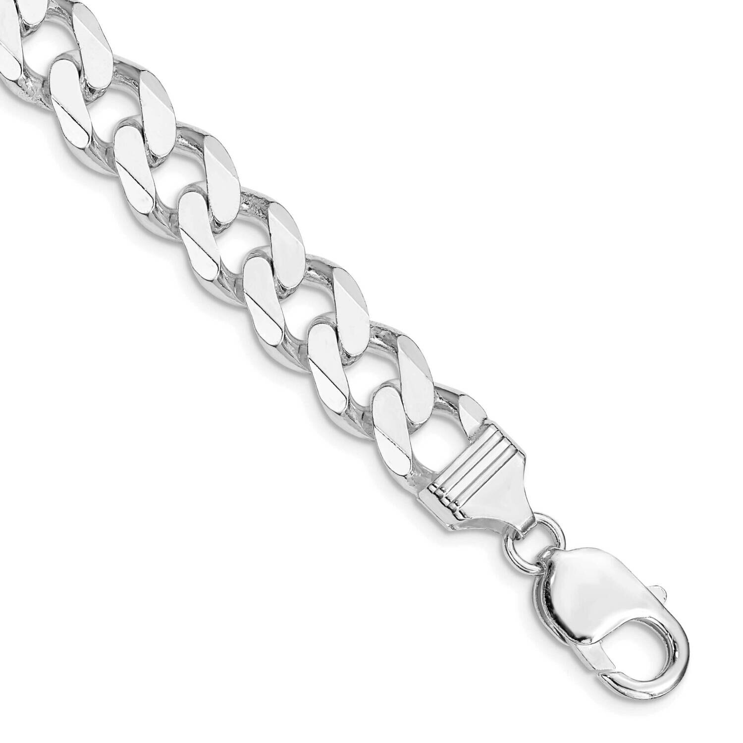 11mm Curb Chain 9 Inch Sterling Silver Rhodium-Plated QCB300R-9