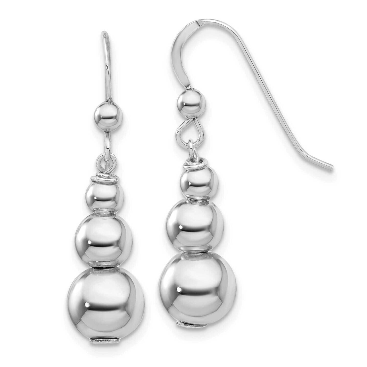 Graduated Beads Dangle Earrings Sterling Silver Rhodium-Plated QE17028, MPN: QE17028,