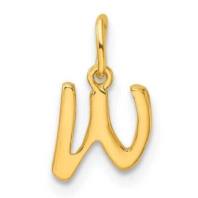 Gold-Tone Polished Letter W Initial Charm Sterling Silver QC6511WGP, MPN: QC6511WGP,