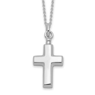 Rh-P Cross Ash Holder Necklace Sterling Silver QC8399/QCL035RH-18, MPN: QC8399/QCL035RH-18, 1911014…