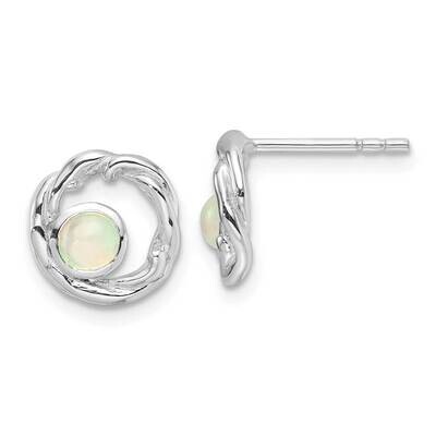 Opal Post Earrings Sterling Silver Rhodium-Plated QE16770, MPN: QE16770,