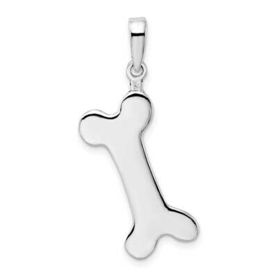 Engraveable Dog Bone Pendant Sterling Silver Polished QC9959, MPN: QC9959, 637218151608