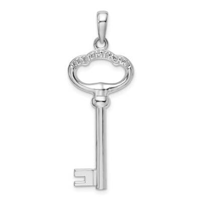 3D Key To My Heart Key Pendant Sterling Silver Polished QC9897, MPN: QC9897, 637218147182