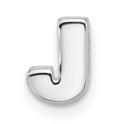E-Coated Letter J Slide Charm Sterling Silver QC11488J, MPN: QC11488J,