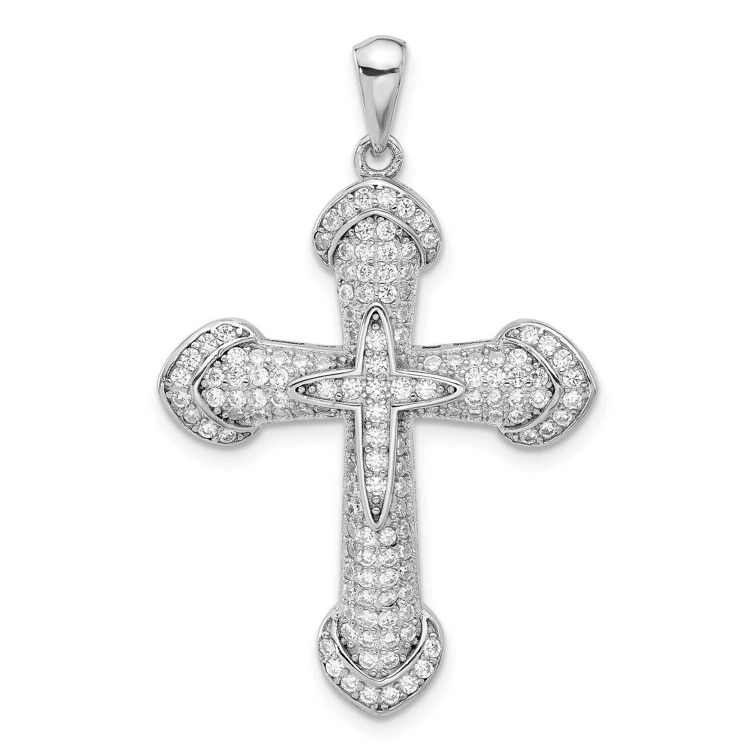 CZ Cross Pendant Sterling Silver Rhodium-Plated QC11445 by Men&#39;s Jewelry and Accessories, MPN: QC11…