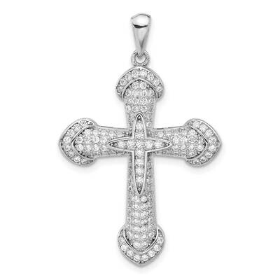 CZ Cross Pendant Sterling Silver Rhodium-Plated QC11445 by Men&#39;s Jewelry and Accessories, MPN: QC11…