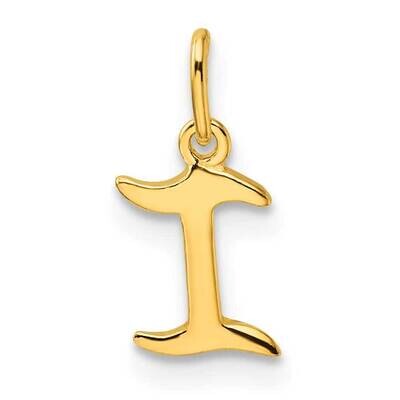 Gold-Tone Polished Letter I Initial Charm Sterling Silver QC6511IGP, MPN: QC6511IGP,