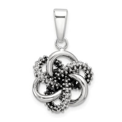 Antiqued Polished Love Knot Pendant Sterling Silver QC11352, MPN: QC11352,