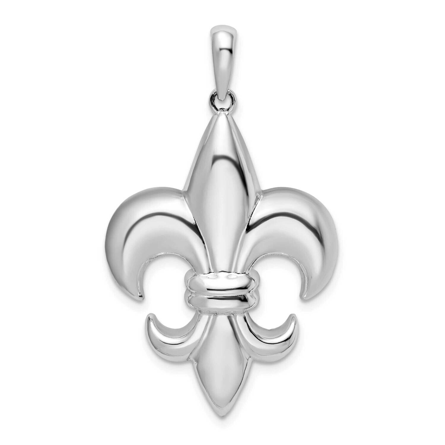Large Fleur De Lis Pendant Sterling Silver Polished QC9960, MPN: QC9960, 637218151615