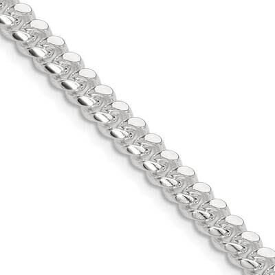 5.7mm Domed Curb Chain 24 Inch Sterling Silver Polished QDB150-24, MPN: QDB150-24,