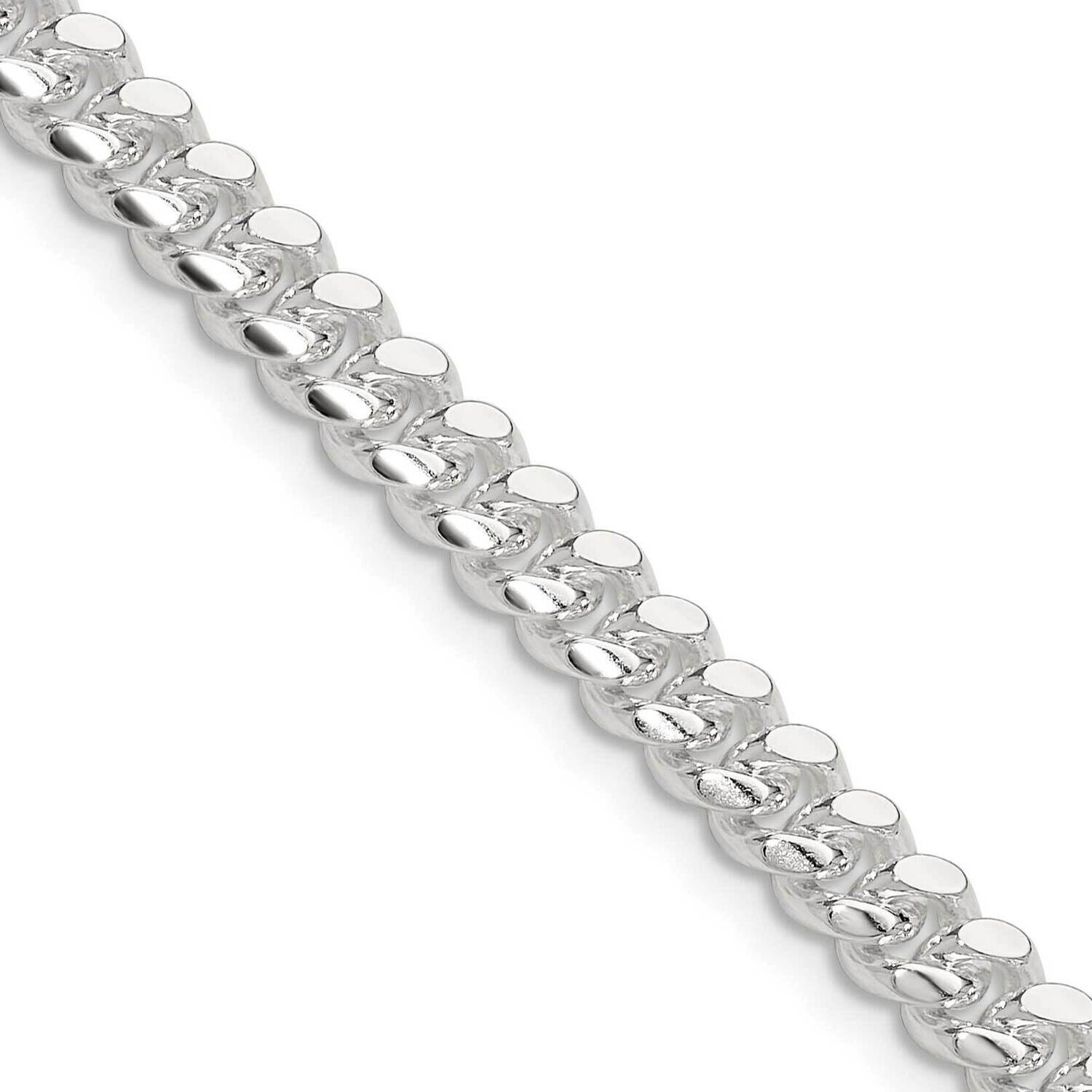 5.7mm Domed Curb Chain 22 Inch Sterling Silver Polished QDB150-22, MPN: QDB150-22,