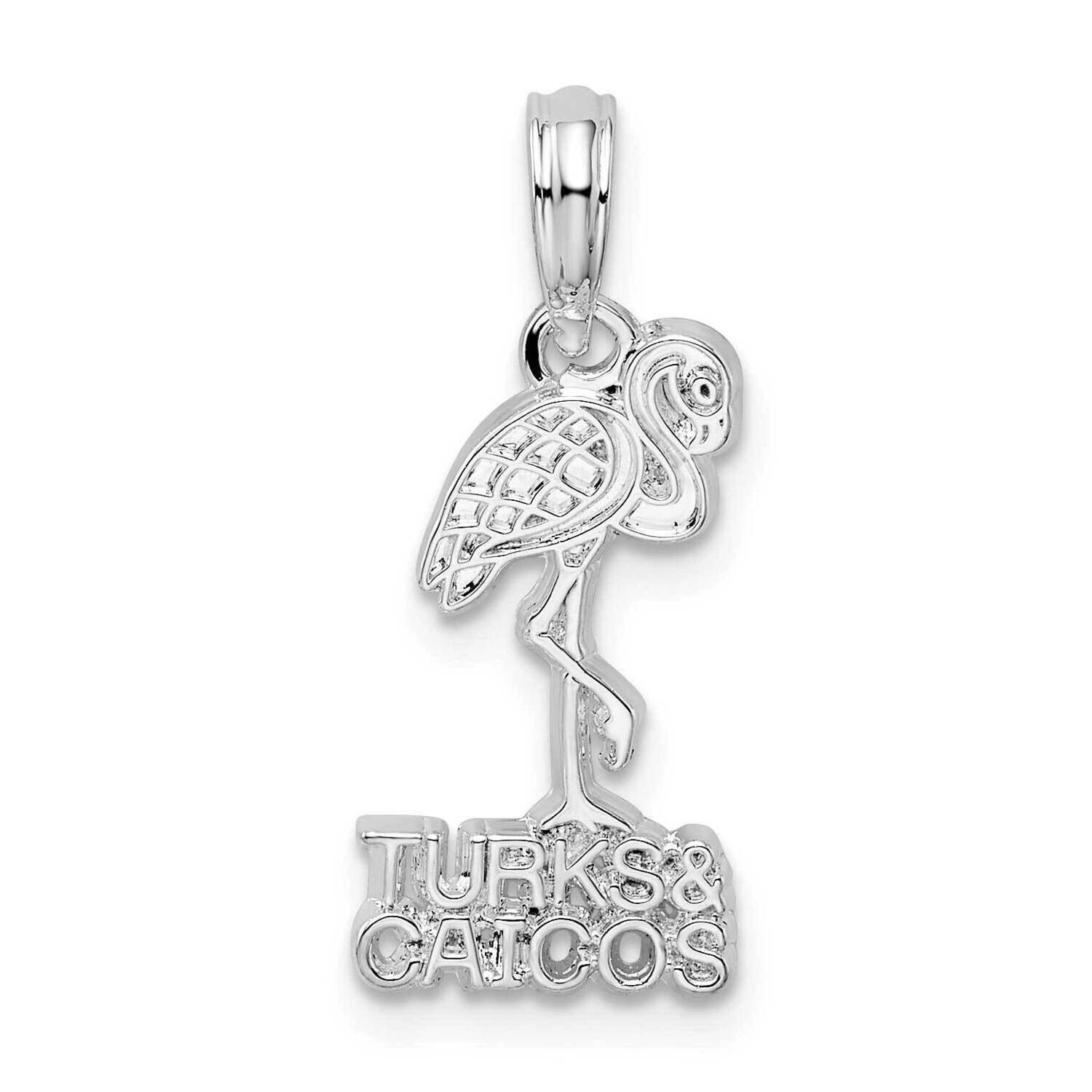 Turks Caicos Flamingo Pendant Sterling Silver Polished QC9895, MPN: QC9895, 637218147076