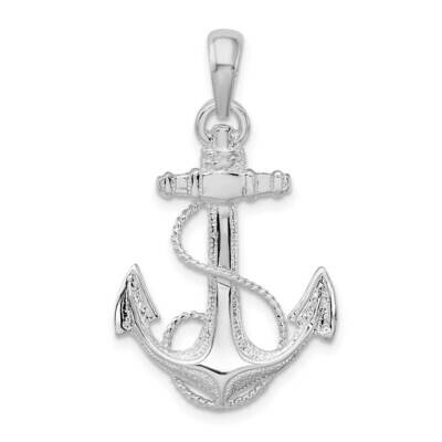 Anchor Rope Pendant Sterling Silver Polished QC9875, MPN: QC9875, 637218146475