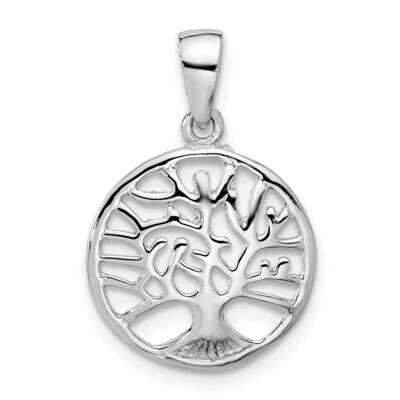 Round Tree Of Life Pendant Sterling Silver Rhodium-Plated QC11333 by Men&#39;s Jewelry and Accessories,…
