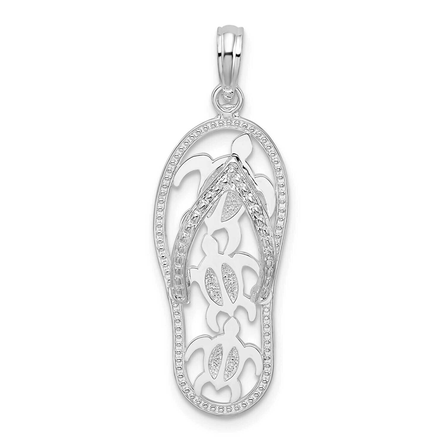 3D Cut-Out Turtles Flip-Flop Pendant Sterling Silver Polished QC9801, MPN: QC9801, 637218145652